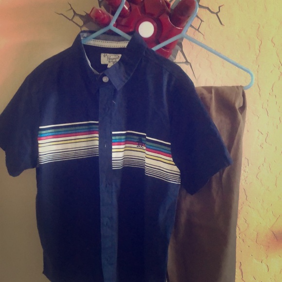 Button down top and cargo pant set - Picture 1 of 6